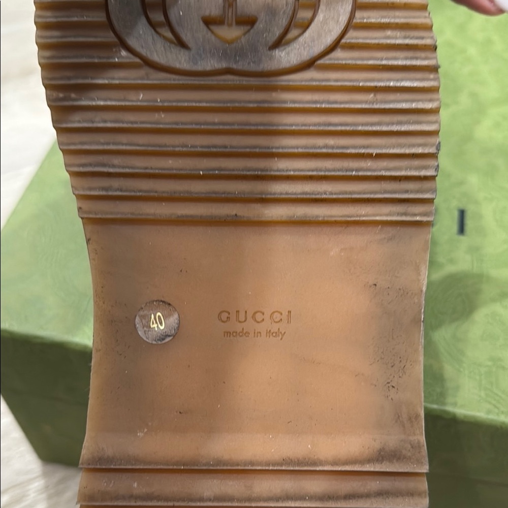 Gucci Blue Monogram Slides Size 10 - Picture 3 of 6